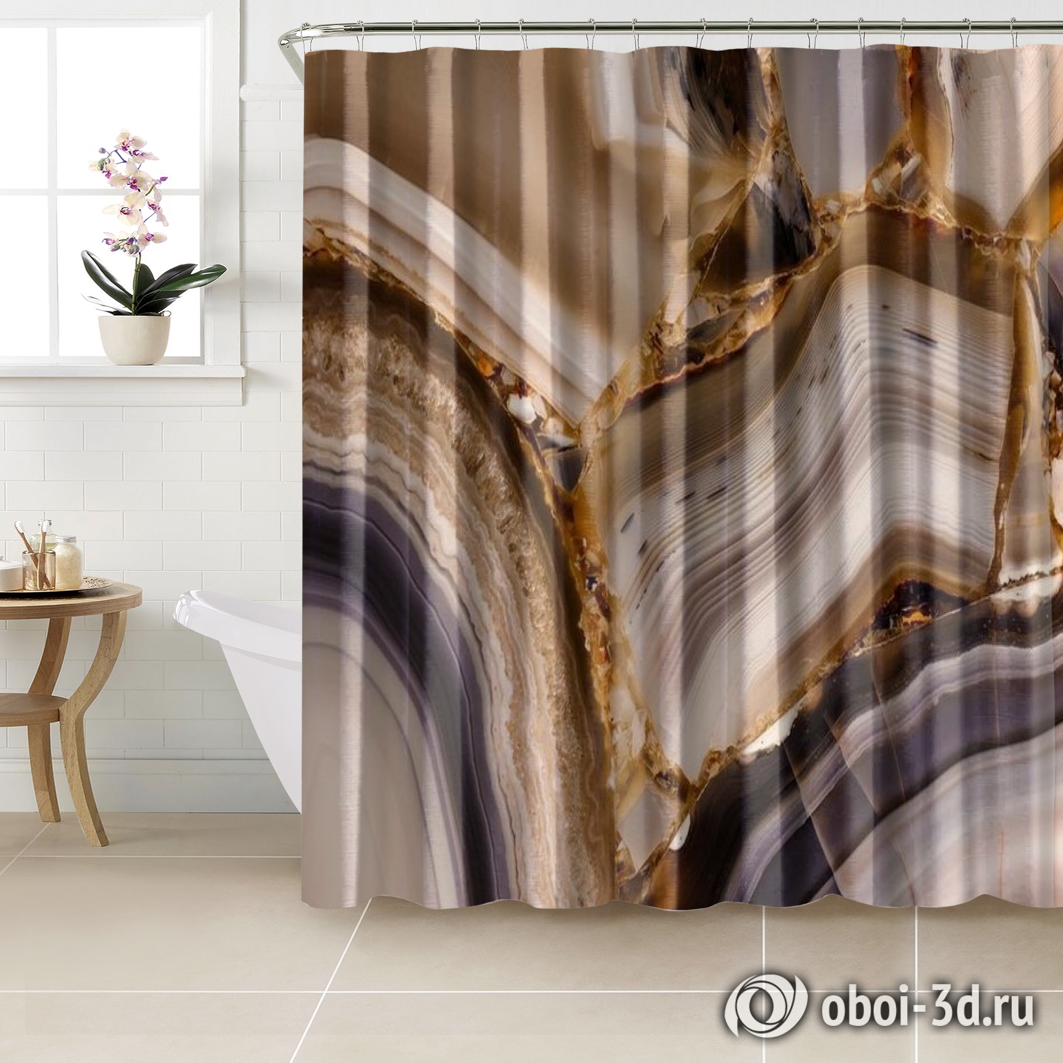 картинка Шторы для ванной «Благородный янтарь» | интернет-магазин фотообоев ARTDECO