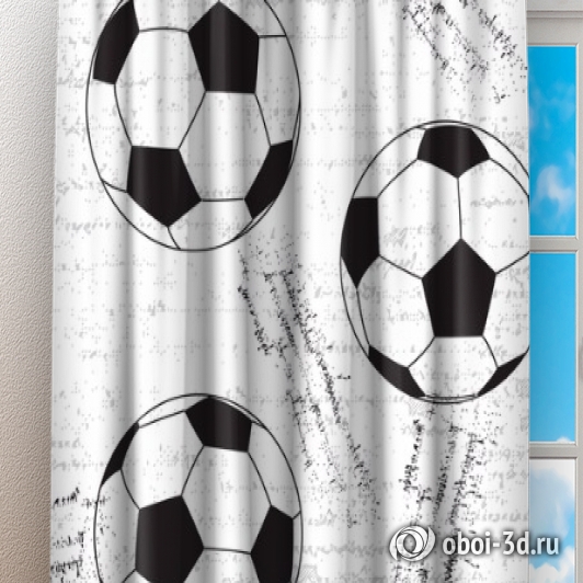 картинка Фотошторы «Узор из футбольных мячей» | интернет-магазин фотообоев ARTDECO