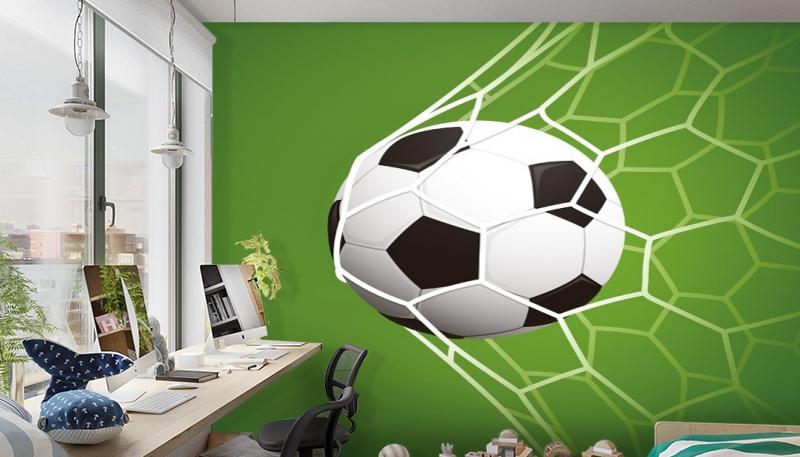 картинка 3D Фотообои «Мяч в сетке» | интернет-магазин фотообоев ARTDECO