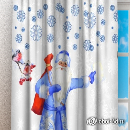 картинка Фотошторы «Дед Мороз и Снегурочка» | интернет-магазин фотообоев ARTDECO