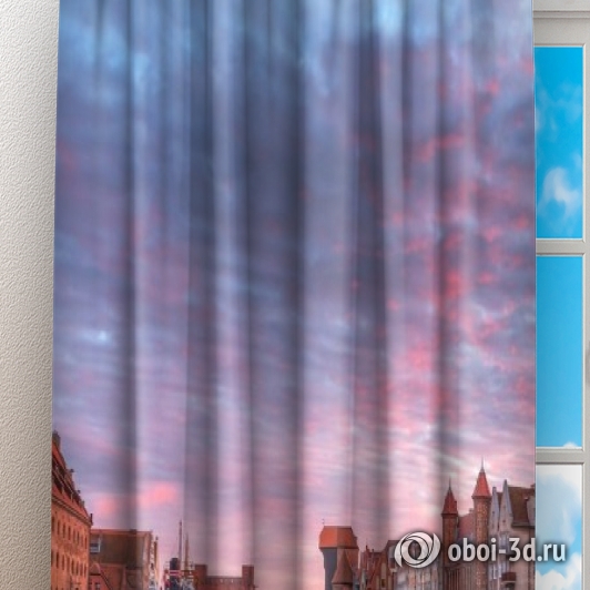 картинка Фотошторы «Закат над городом» | интернет-магазин фотообоев ARTDECO