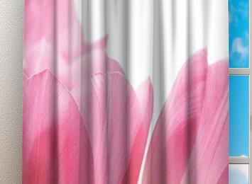 Фотошторы «Крупные розовые тюльпаны»