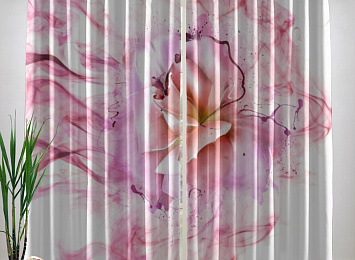 Фотошторы «Перламутровая роза в розовой дымке»