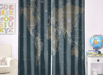 Фотошторы «Джинсовая карта мира»